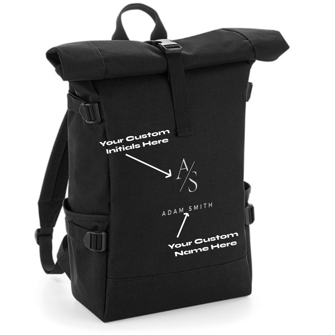 Customized Name DIY Roll-Top Backpack