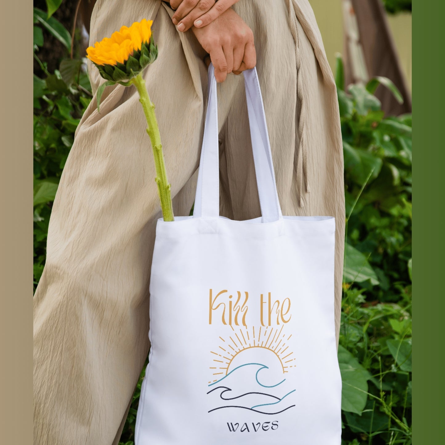 Kill The Waves - Quote Canvas Tote Bag Printed