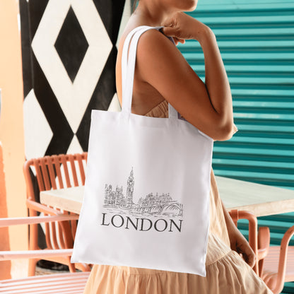 London  - Unique Canvas Tote Bag Printed