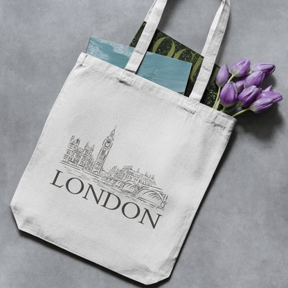 London  - Unique Canvas Tote Bag Printed