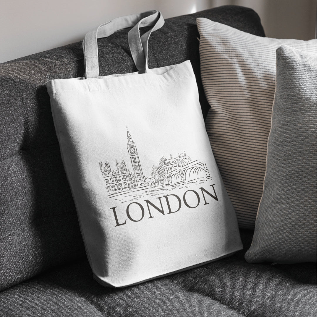 London  - Unique Canvas Tote Bag Printed