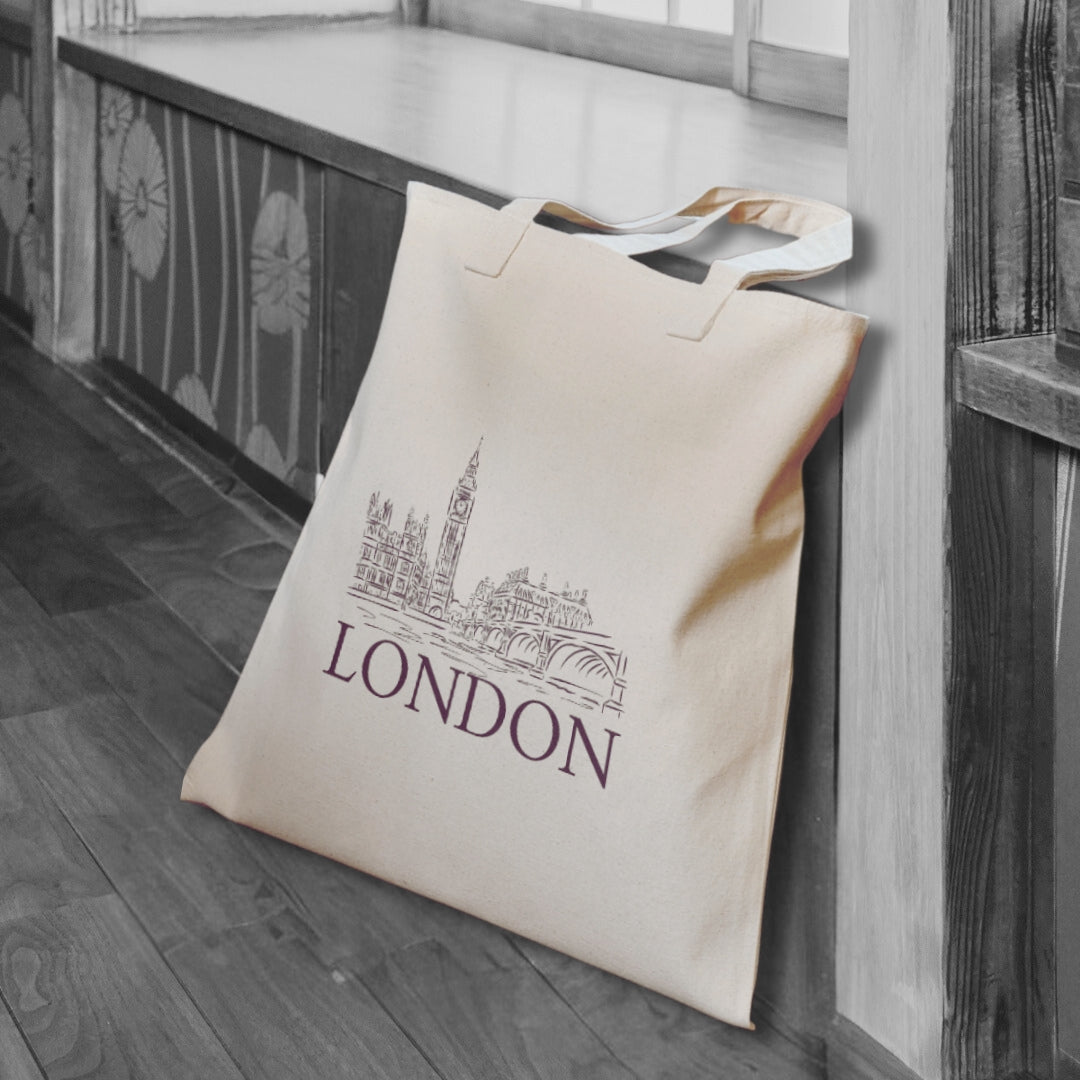 London  - Unique Canvas Tote Bag Printed