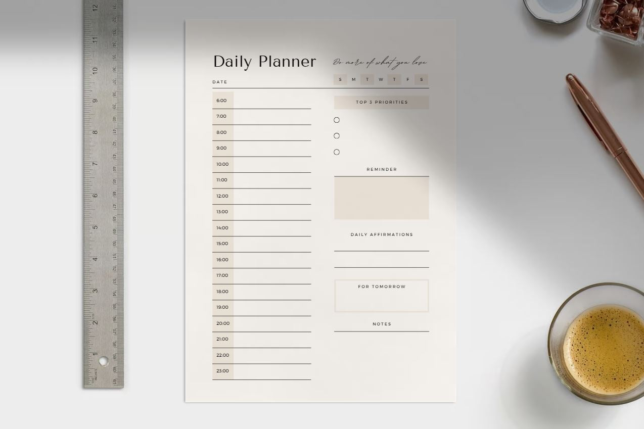 Daily Digital Planner - Printable and Direct Writable