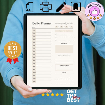 Daily Digital Planner - Printable and Direct Writable