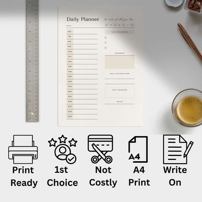 Daily Digital Planner - Printable and Direct Writable