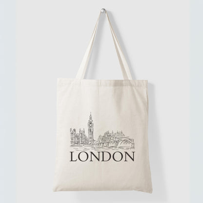 London  - Unique Canvas Tote Bag Printed